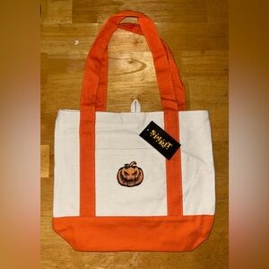 Spirit Halloween mini tote bags NWT orange pumpkin